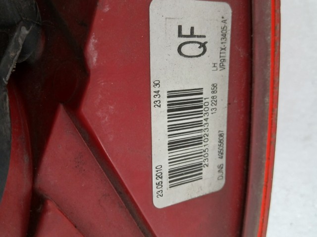 6974 Opel Insignia 2008-2016 Lámpa , Fényszóró Használt Bal hátsó